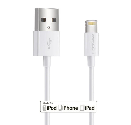 3 x Lightning auf USB Kabel SLIM Apple MFI zertifiziert 2m weiß