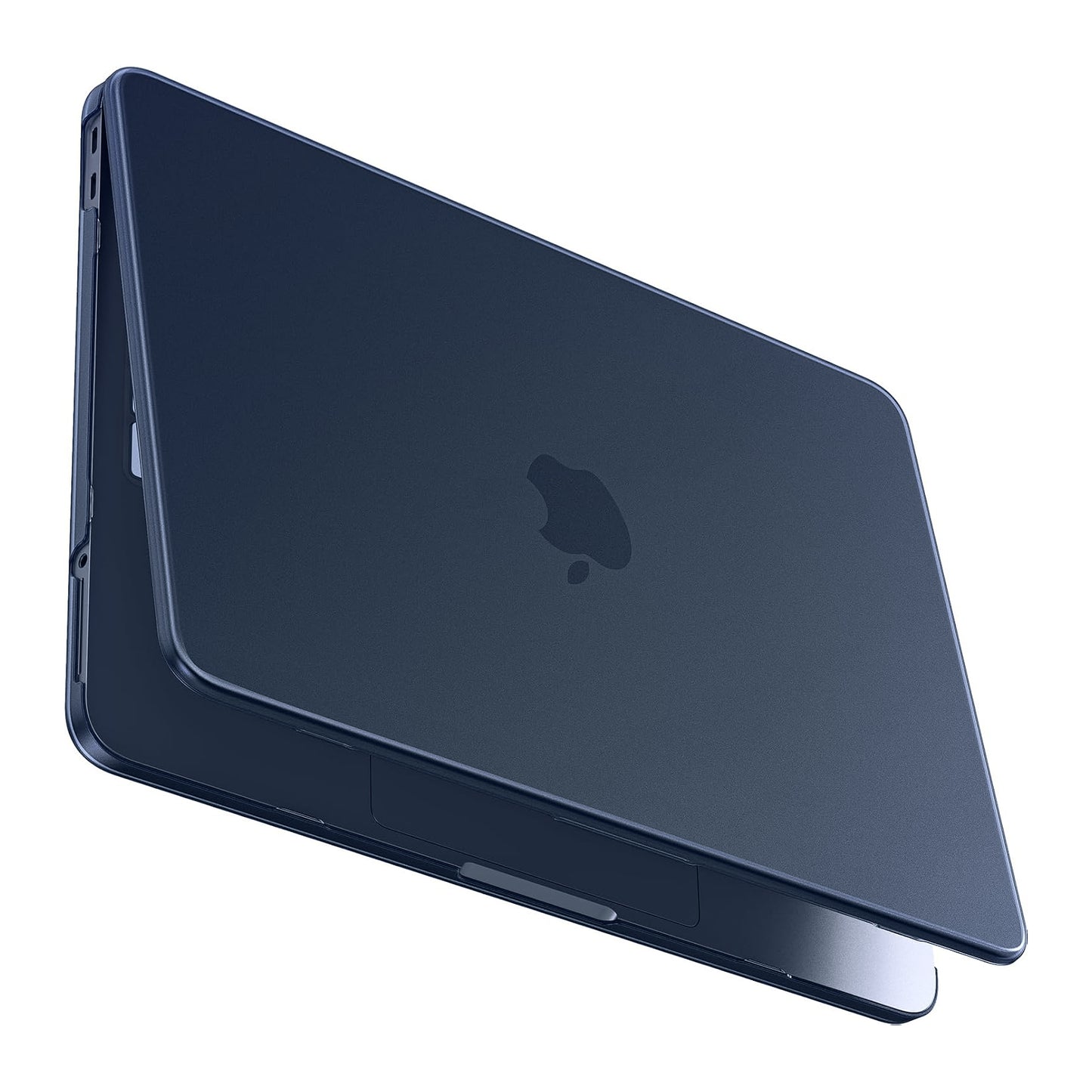 Dunkelblaues Arktis Solid Case für das MacBook Neo, montiert auf einem geschlossenen MacBook.