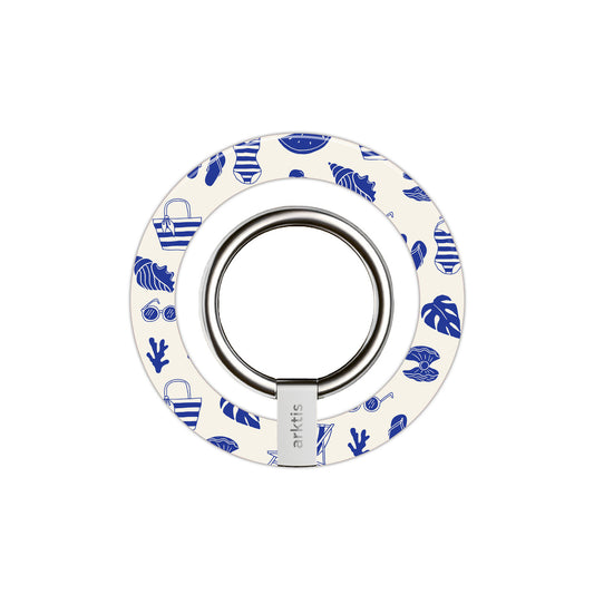Der arktis Magnetischer Ringhalter für MagSafe - Beach Style zeigt blaue Strandmotive auf weißen, starken N52 Magneten und ist perfekt als stylisches iPhone Zubehör für einen sicheren Halt.