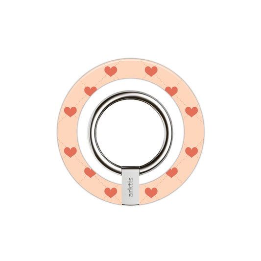 Der arktis Magnetischer Ringhalter für MagSafe - Love hat einen pinken Rand mit roten Herzen, N52-Magnete für starken Halt und ist das perfekte stylische iPhone Zubehör für zusätzliche Funktionalität.