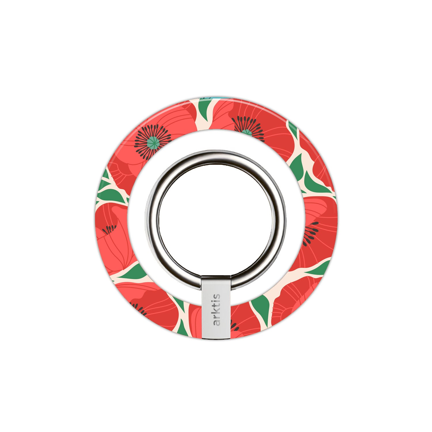 Der arktis Magnetischer Ringhalter für MagSafe - Summer Garden verfügt über einen silbernen Ring und einen starken N52-Magneten, der sicheren und stilvollen Halt bietet. Er ist das ideale iPhone Zubehör und MagSafe Ringhalter.