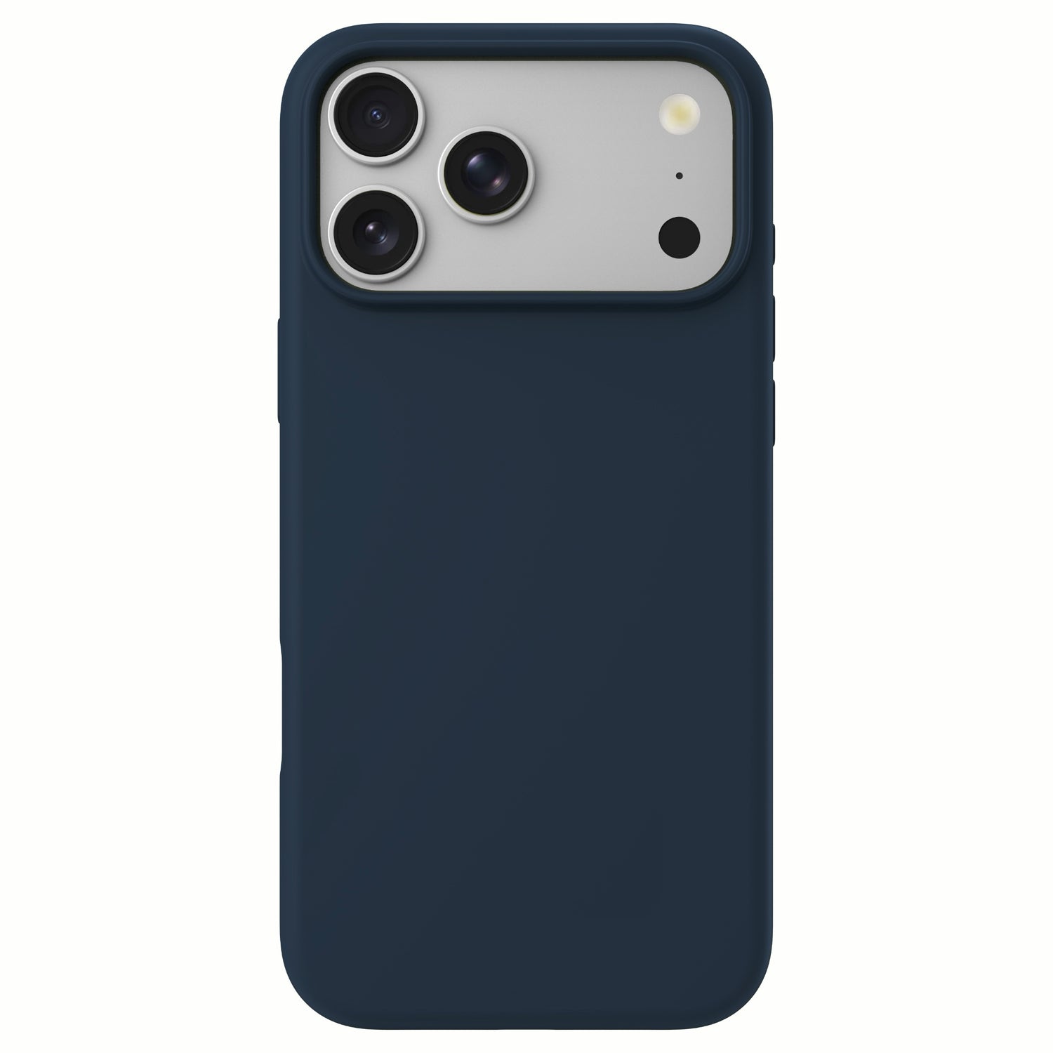 arktis iPhone Silikon Case mit MagSafe in Mitternacht, Rückseite mit Kameras und Blitz