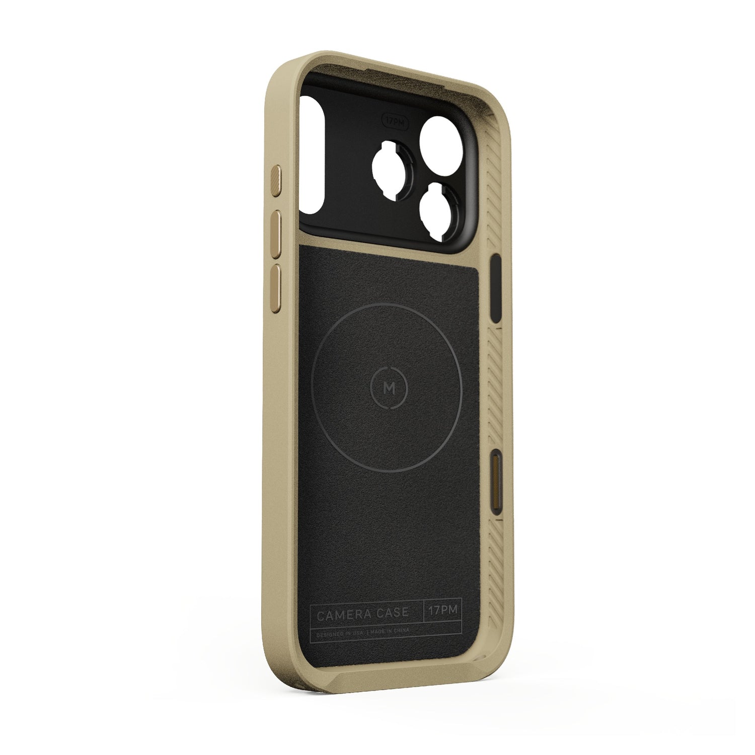 Das MOMENT iPhone 17 Pro Max Camera Case MagSafe in Beige und Schwarz verfügt über präzise Kameraausschnitte, MagSafe-Kompatibilität und ein rundes Rückseitendesign, um Ihre Kamerafunktionen zu verbessern.