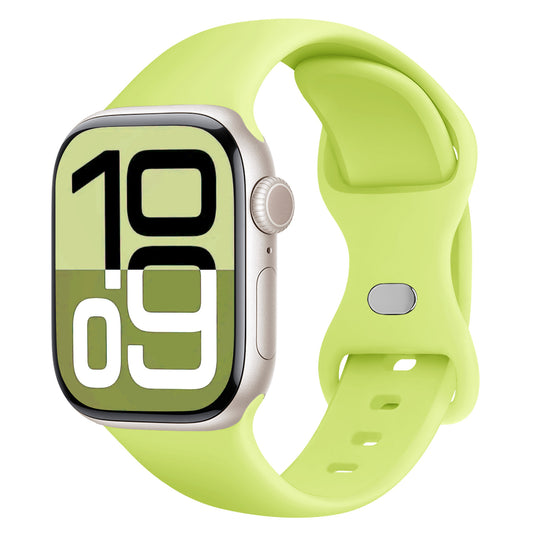 Das arktisband Apple Watch Silikonarmband "Sport" von arktisband ist ein grünes Smartwatch-Band mit großer Digitalanzeige für 10:09, schweißabsorbierendem Silikonarmband und modischer Farbauswahl.