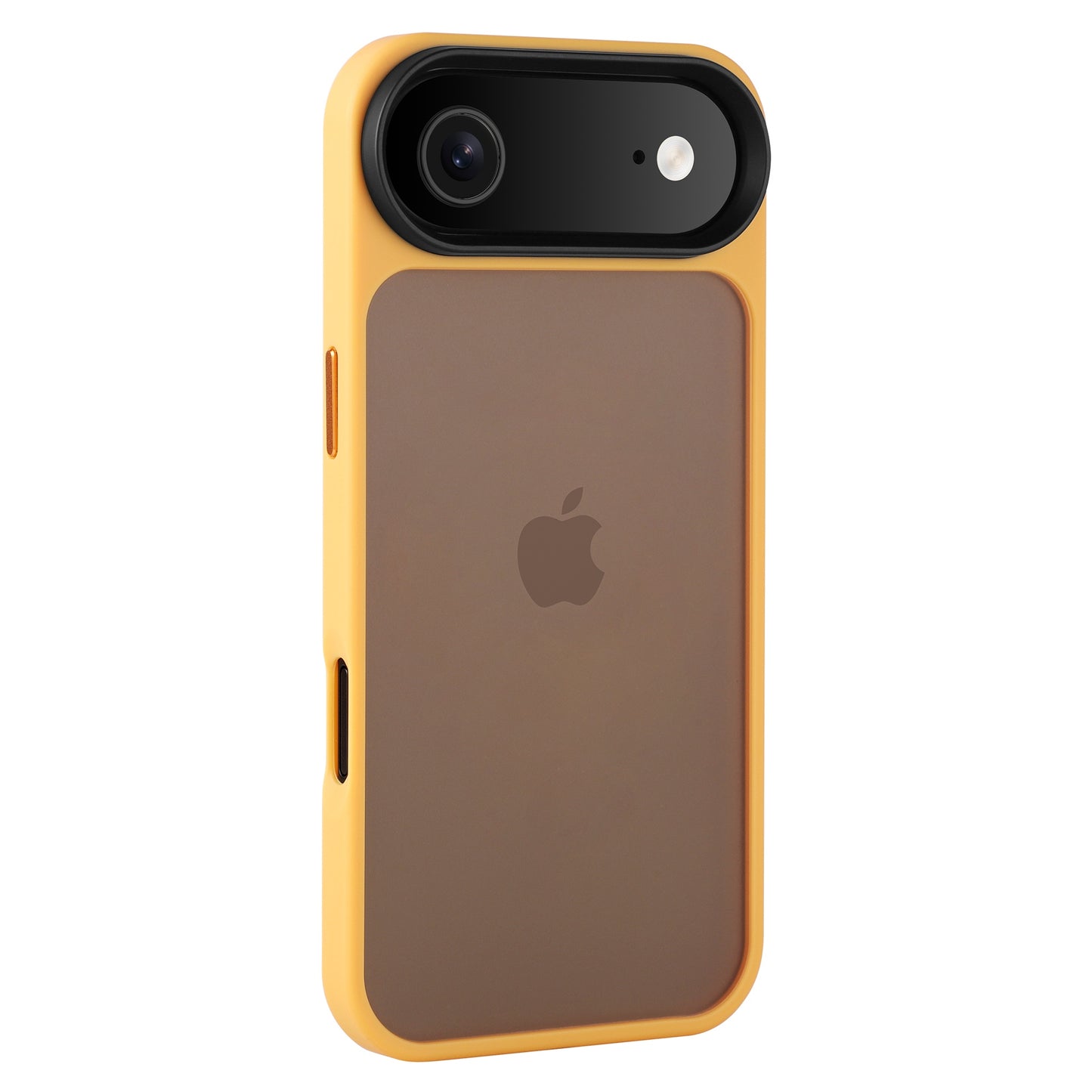 Das Arktis arktis iPhone Air Solid Case ist eine mattgelbe und braun stoßabsorbierende Hülle mit einem großen Kameraausschnitt und Apple-Logo, die für zusätzlichen Schutz für Ihr iPhone 17 konzipiert ist.