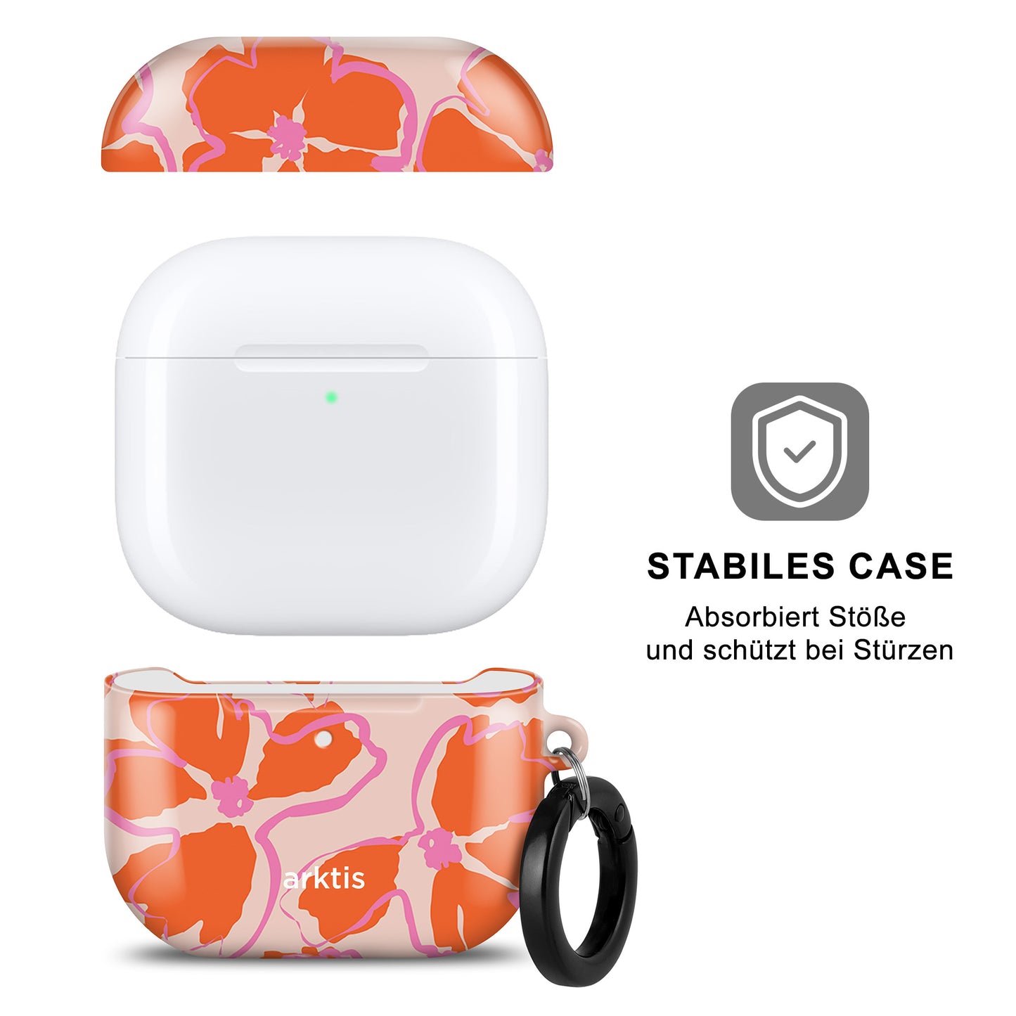 arktis AirPods 4 Hülle - Orange Mallow