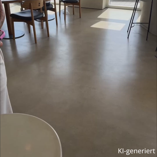 Die Hülle im rosa/pink Streifendesign wird aus mehreren Perspektiven von einer Frau gezeigt. KI-generiert.