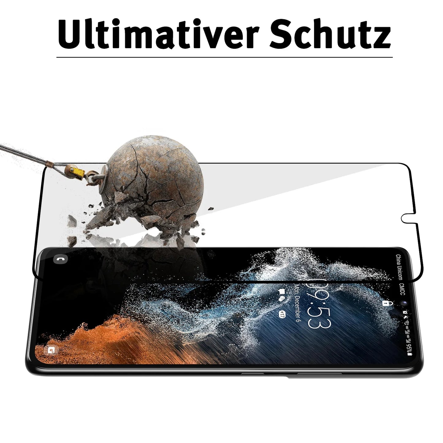 arktis Samsung Galaxy S24 Ultra FULL COVER Displayschutz GLAS - hüllenfreundlich - 2er Set