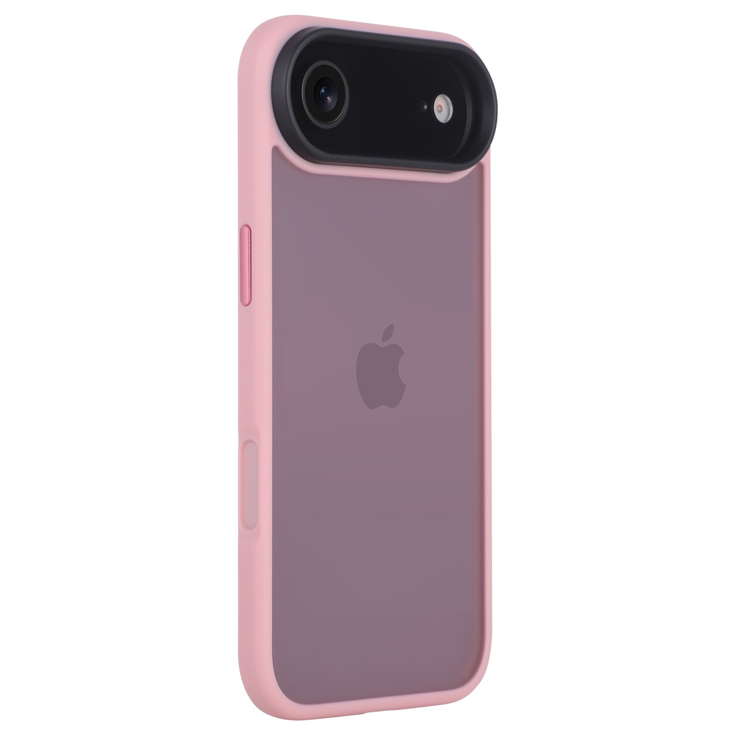 Das Arktis iPhone Air Solid Case ist eine matte pinke Hülle mit schwarzer Kameraabdeckung und dem Apple-Logo auf der Rückseite, von Arktis.