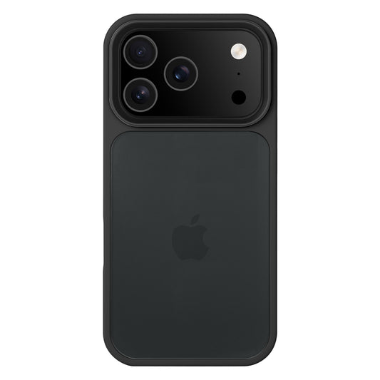 Das Arktis iPhone 17 Pro Max Solid Case präsentiert die Dreifach-Kamera und das Apple-Logo Ihres schwarzen iPhones in einem eleganten TPU-Silikon-Design von Arktis.