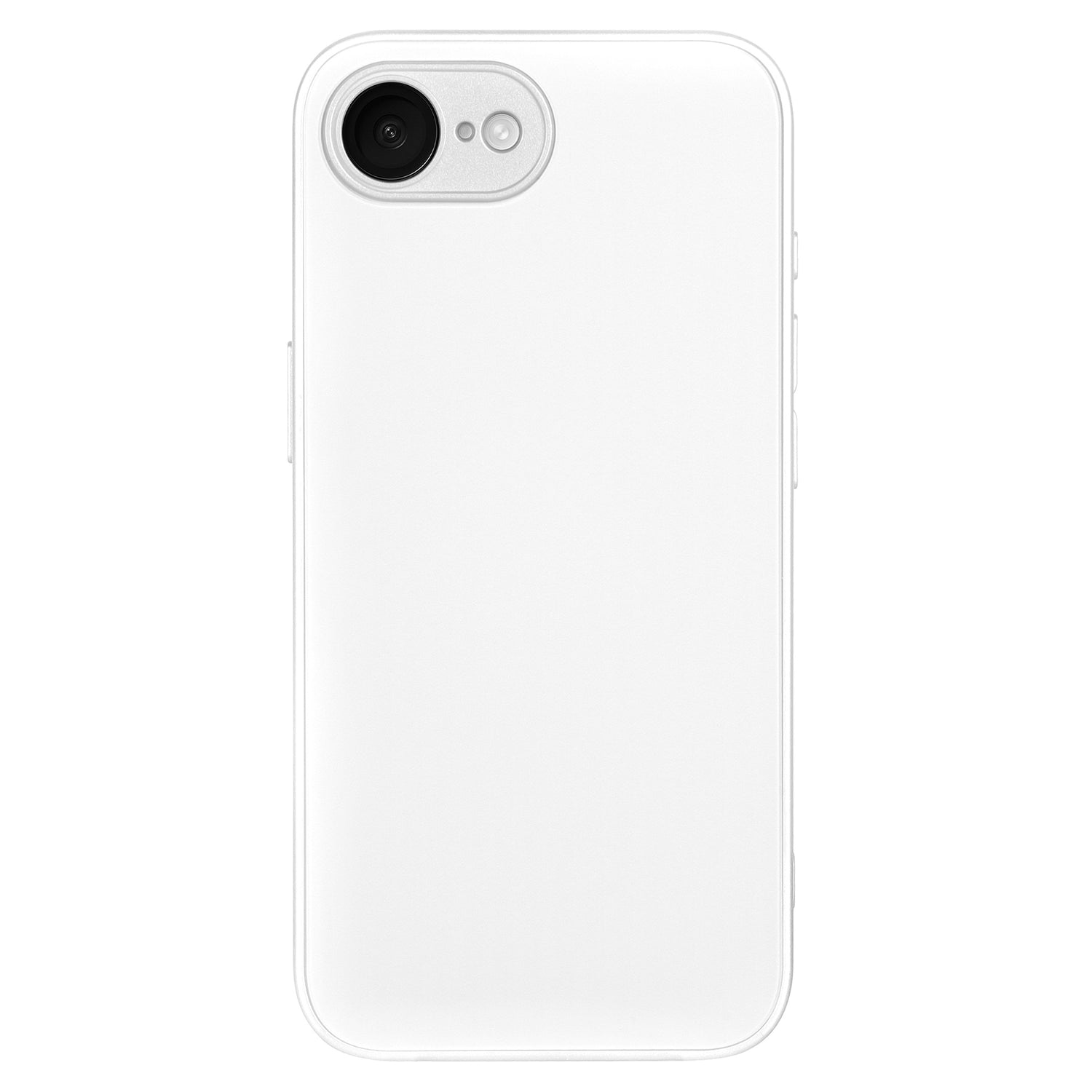 The arktis iPhone 16e Tech Case is shown on a white smartphone with a single rear camera and small flash to its right, offering Kameraschutz, rounded edges, and a minimalist design for added safety.