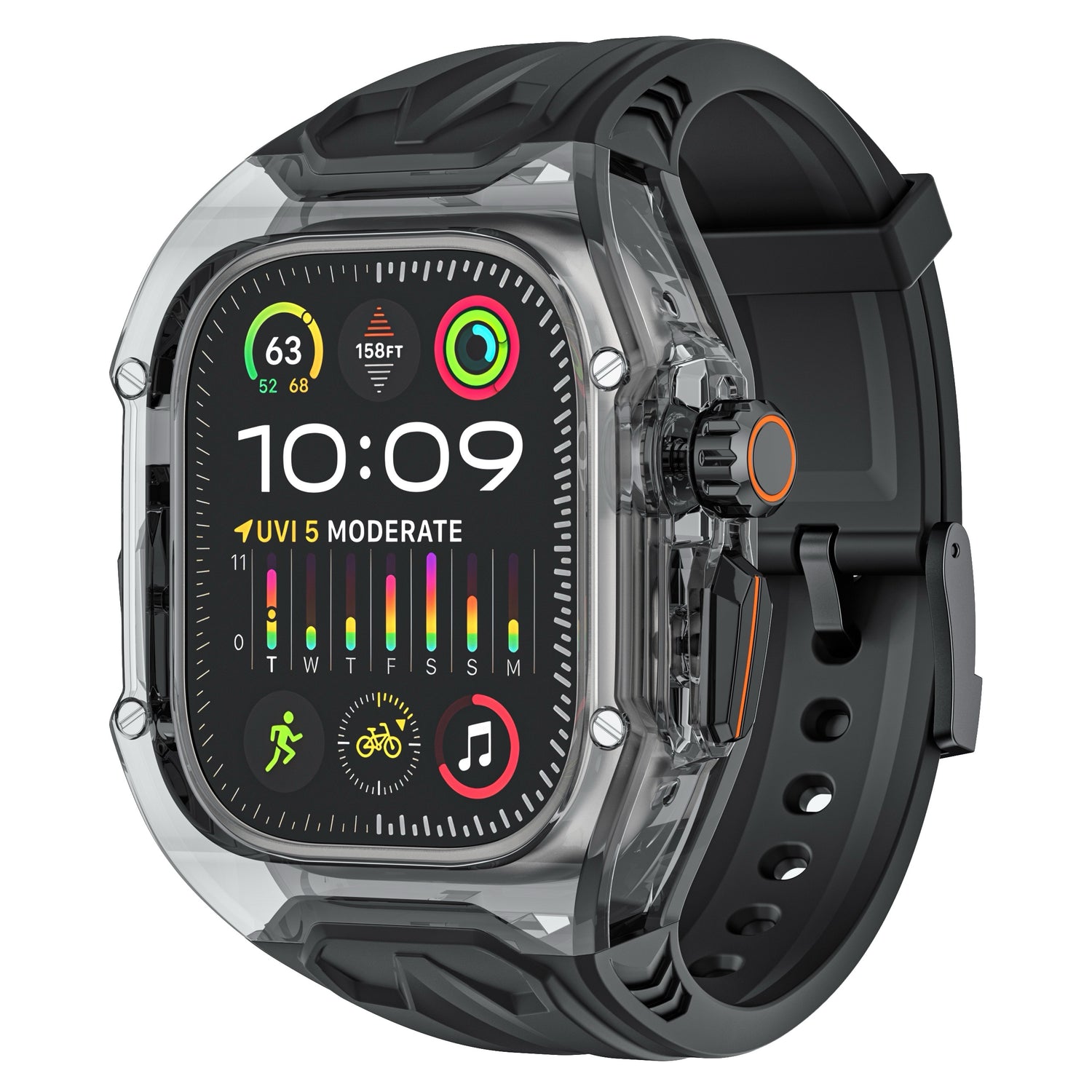 Das arktisband Apple Watch Armband "Armor Fusion" bietet mit seinem stoßfesten Case und Silikonarmband mit Hardcase Langlebigkeit und zuverlässigen Schutz, ideal für einen aktiven Lebensstil mit Ihrer Apple Watch.