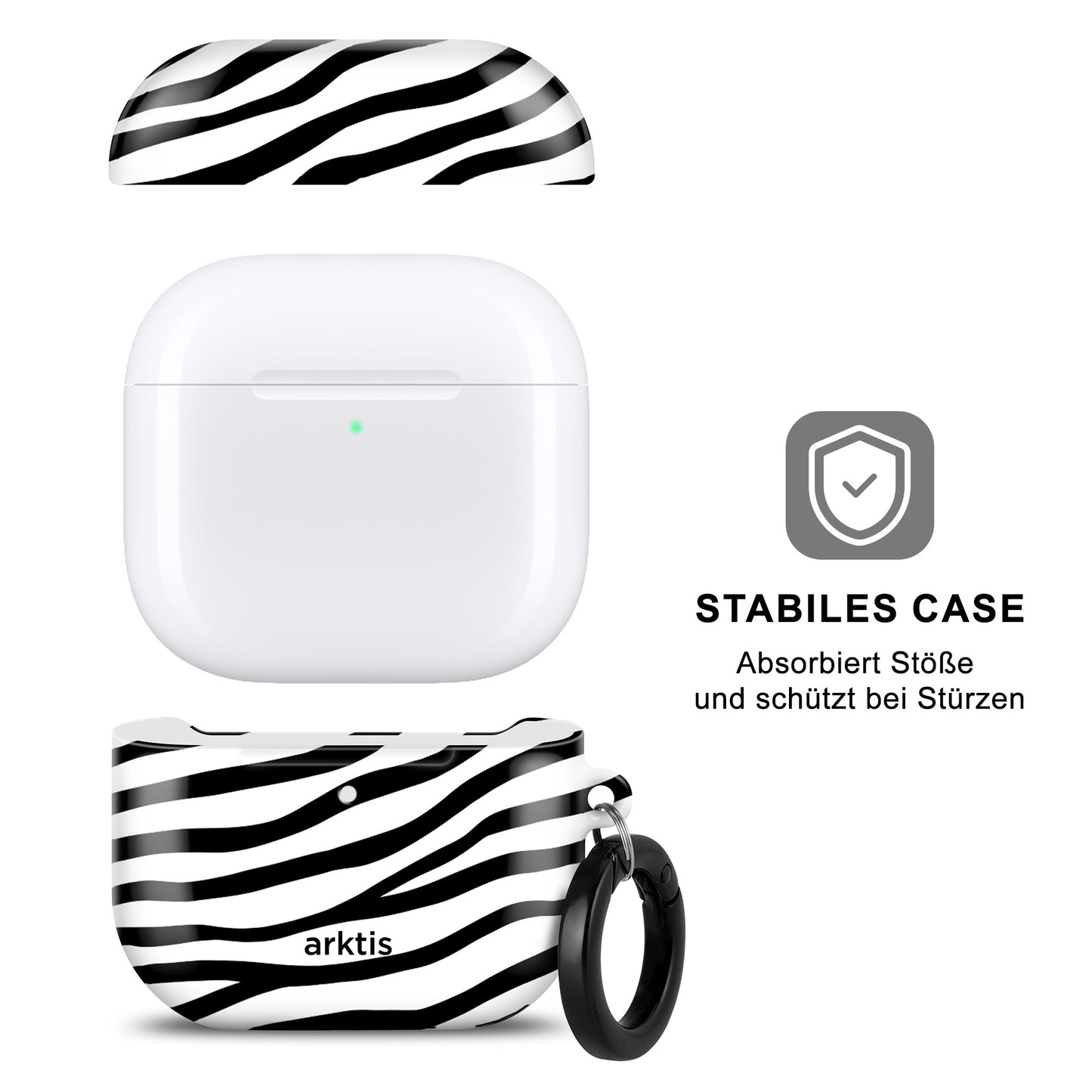 arktis AirPods 4 Hülle - Zebra
