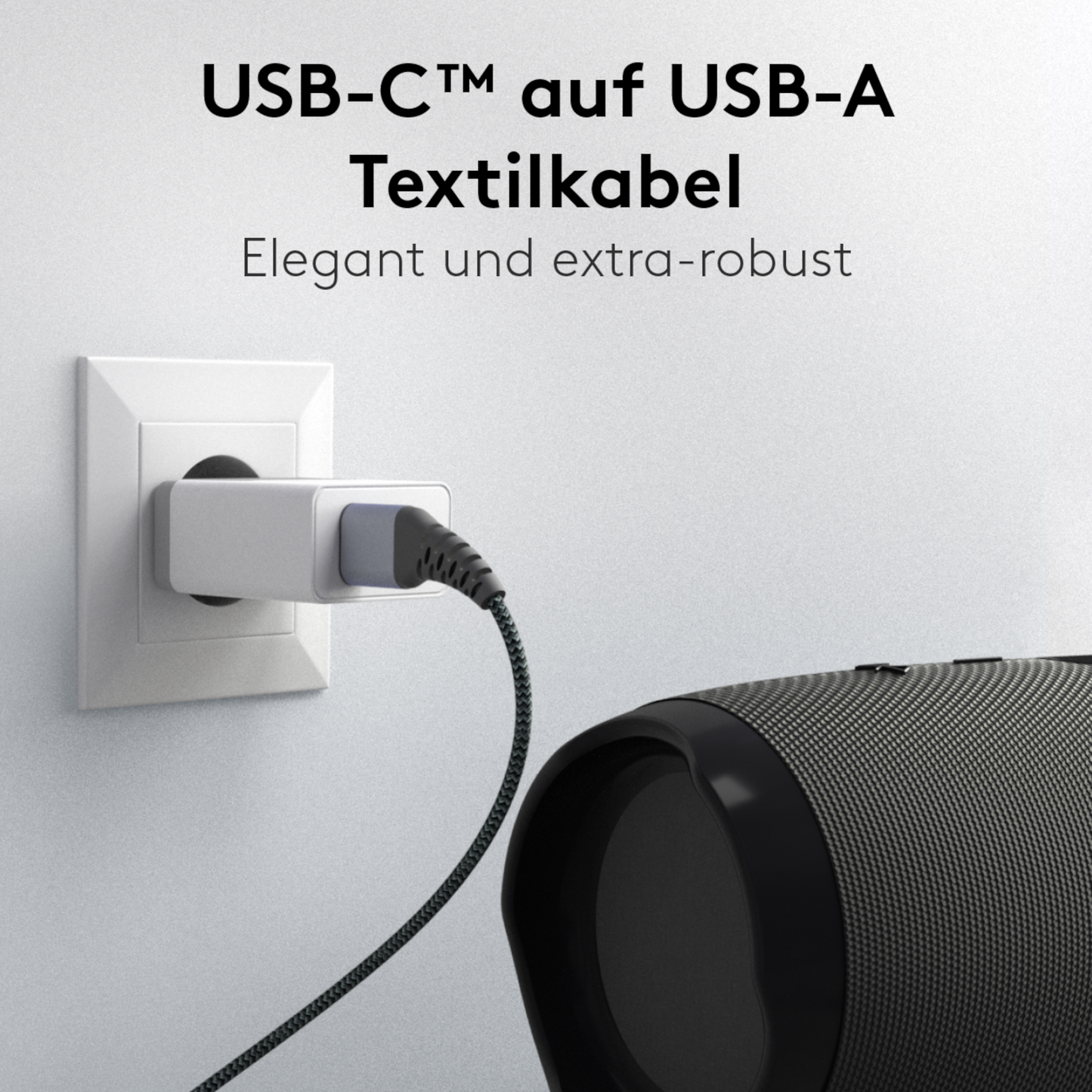 USB-C auf USB-C Kabel Textilkabel mit Metallsteckern