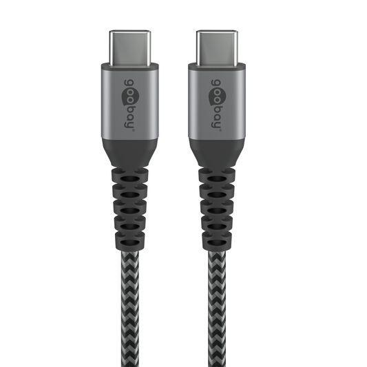 USB-C auf USB-C Kabel Textilkabel mit Metallsteckern
