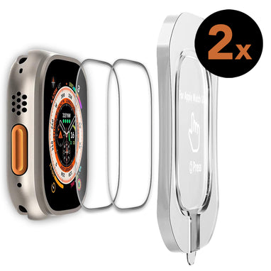 CRYSTAL CLEAR Displayschutz GLAS fur Apple Watch Ultra 49 mm 2er Set arktis