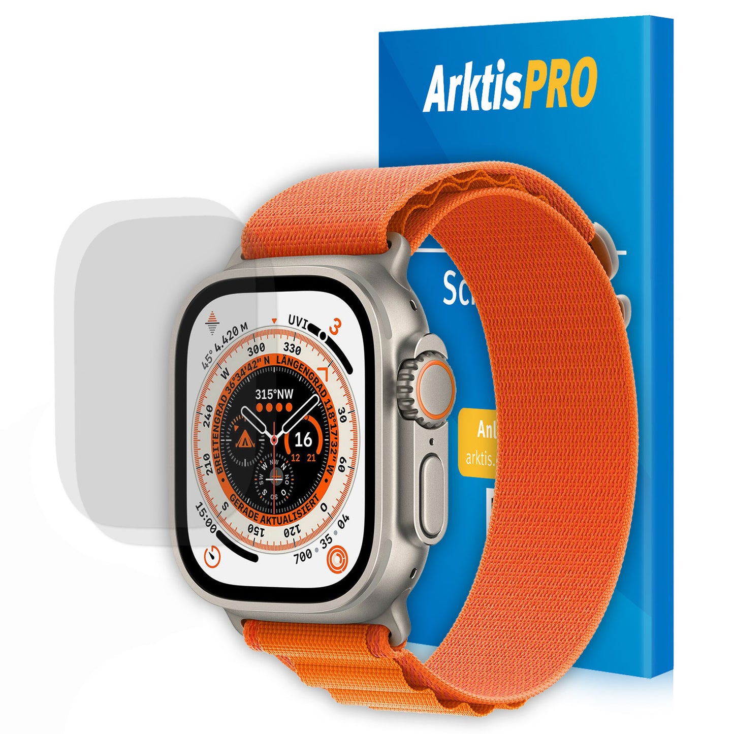 ArktisPRO Apple Watch Ultra 49 mm Full Protection Schutzfolie - 2er Set