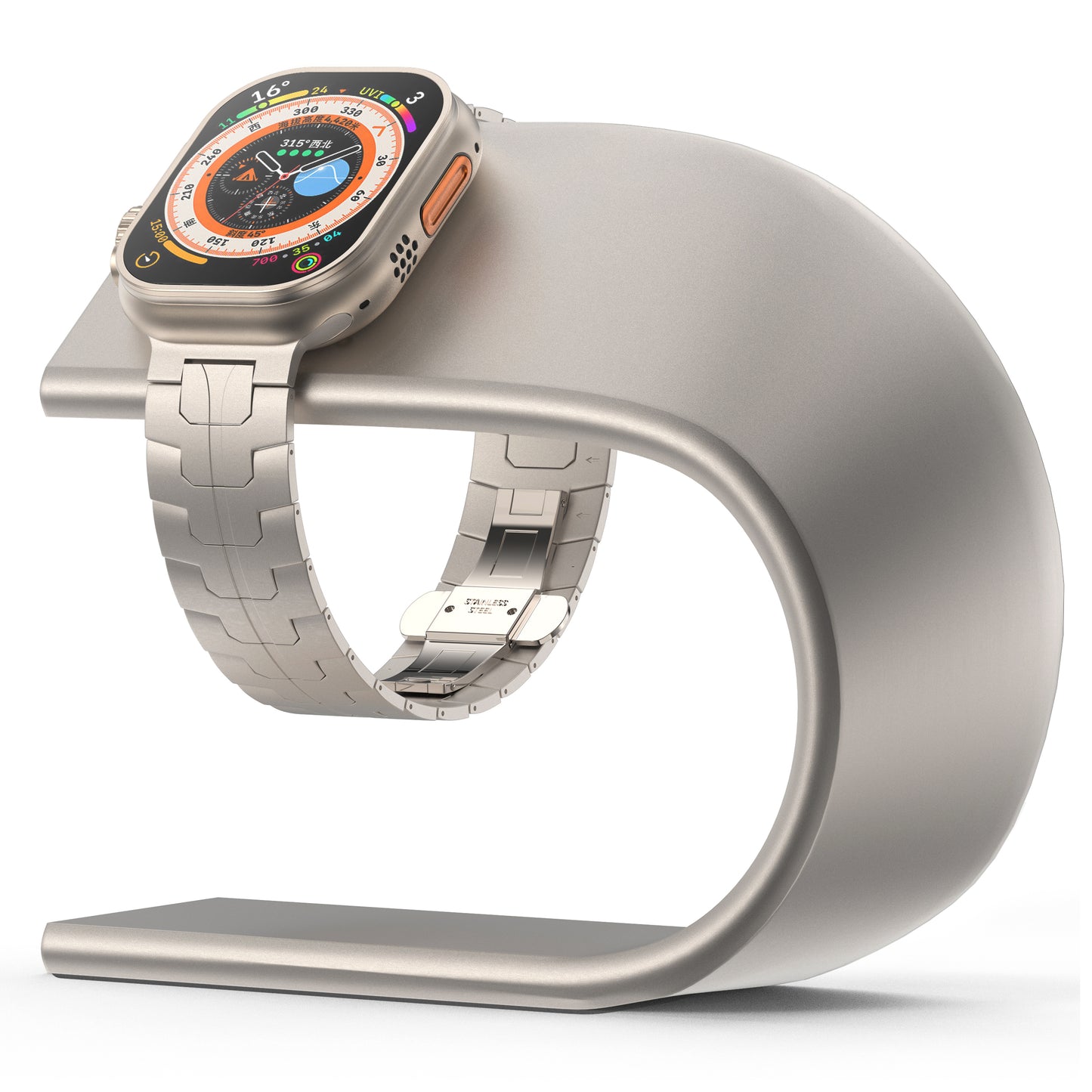 arktisband Aluminium Apple Watch Ultra Ständer - Titanfarben