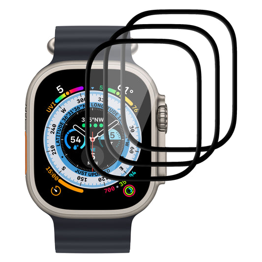 ArktisPRO Apple Watch Ultra 49 mm FULL COVER Displayschutz GLAS - 3er Set