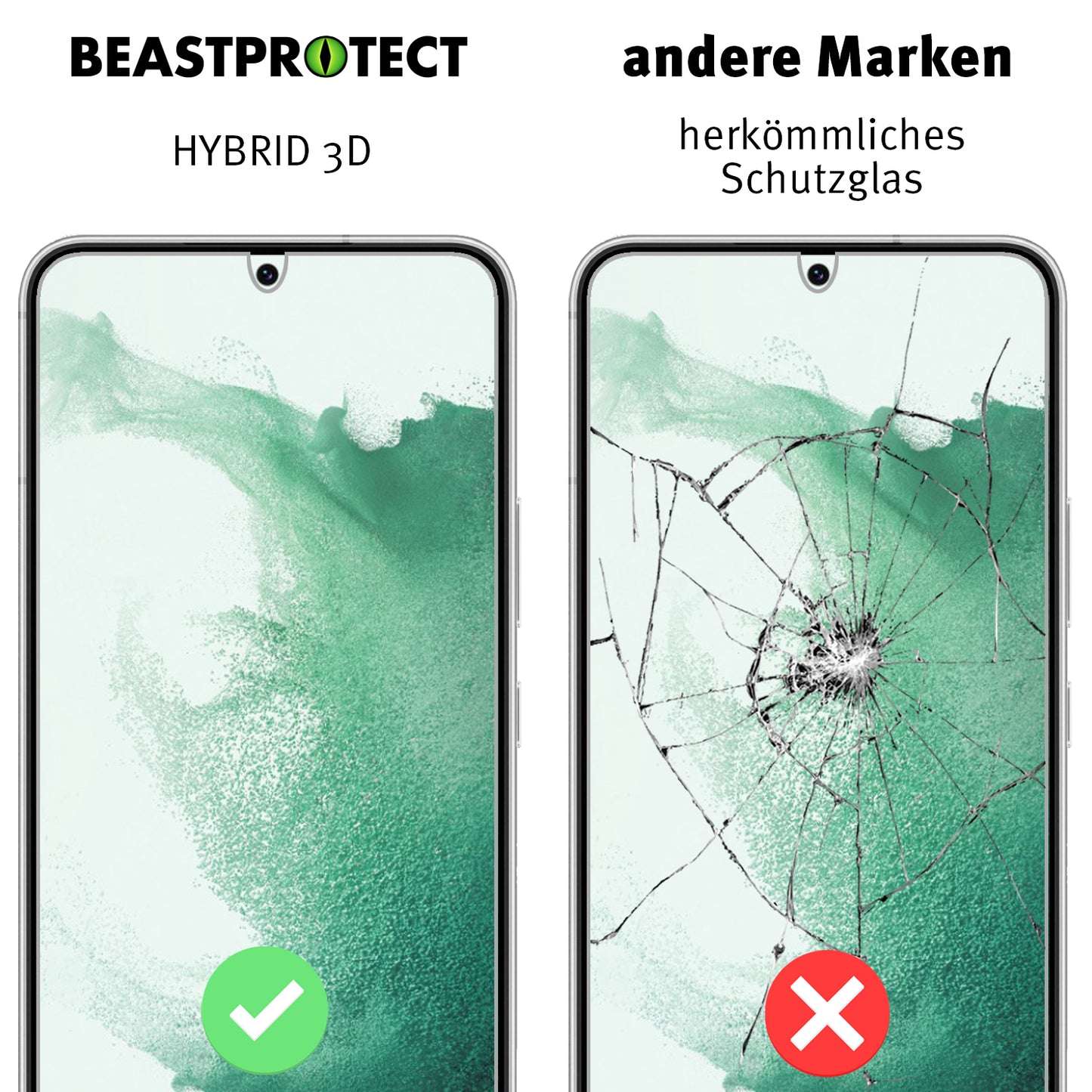 Beastprotect Samsung Galaxy S22 Plus Schutzfolie HYBRID - 2er Set