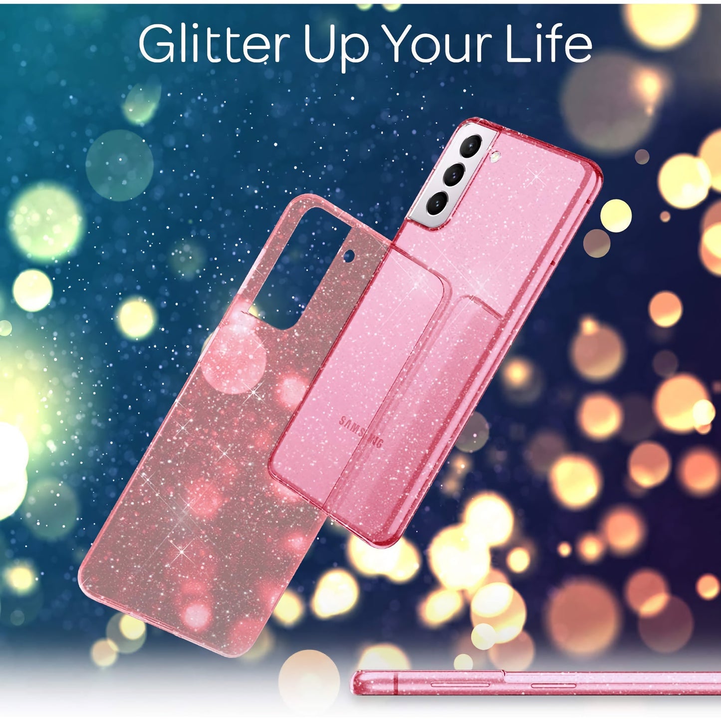 Blingmeister Samsung Galaxy S22 Plus CRYSTAL GLITTER Case - Rosa