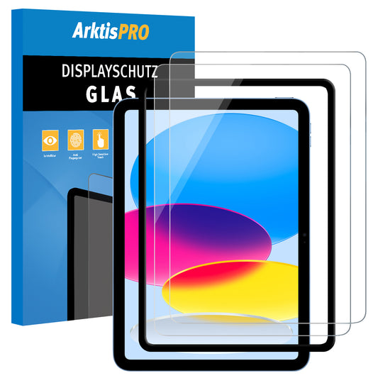 ArktisPRO iPad 10 (2022) Displayschutz GLAS - 2er Set