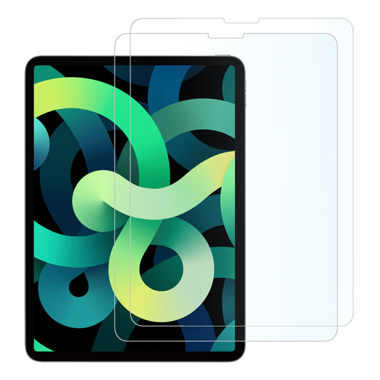 Ein iPad 11" (2022/2025) mit abstraktem grün-blauem Hintergrundbild wird neben zwei ArktisPRO CrystalClear Premium Displayschutzfolien gezeigt, was ihre präzise Passform und ihren polarfrischen Preis verdeutlicht.