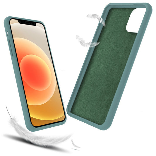 Das iCEO iPhone 13 Silikon Case von iCEO liegt neben dem Handlichen, leichten weißen Federn schweben und betonen das geringe Gewicht. Die schlanke Hülle unterstützt kabelloses Laden und schützt Ihr Gerät stilvoll.