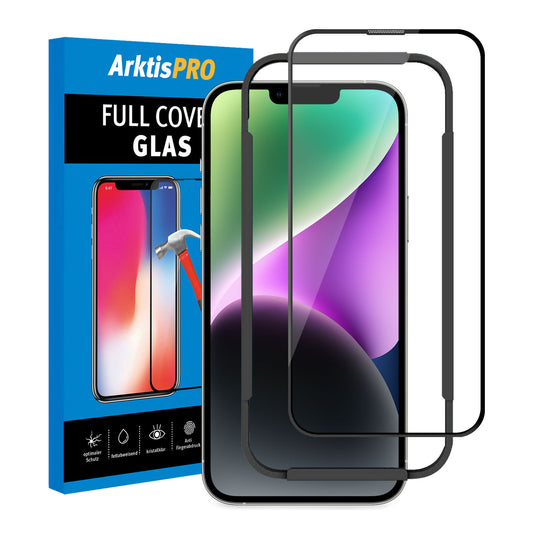 ArktisPRO iPhone 14 FULL COVER Displayschutz GLAS - hüllenfreundlich