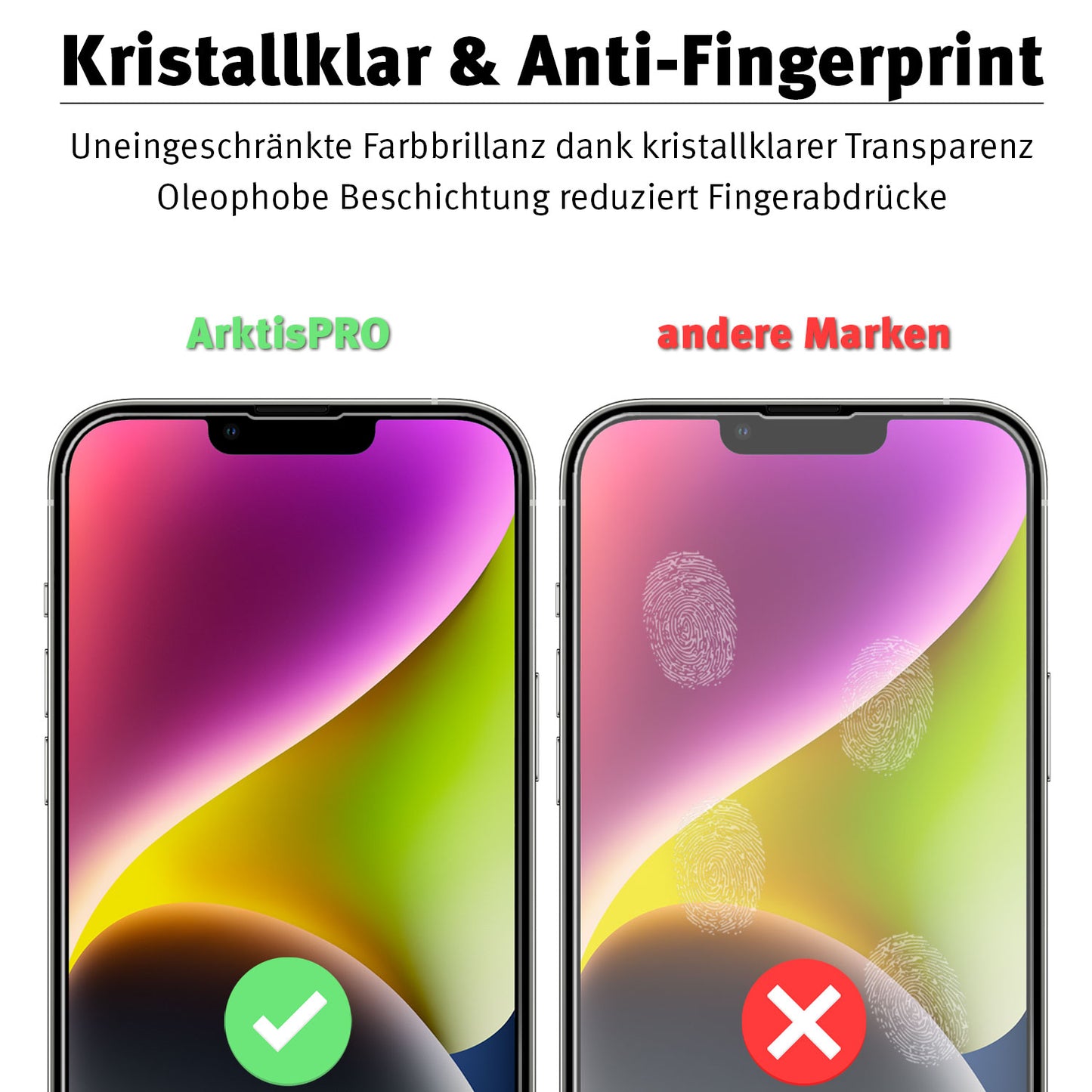 ArktisPRO iPhone 14 Plus Displayschutz GLAS - 3er Set