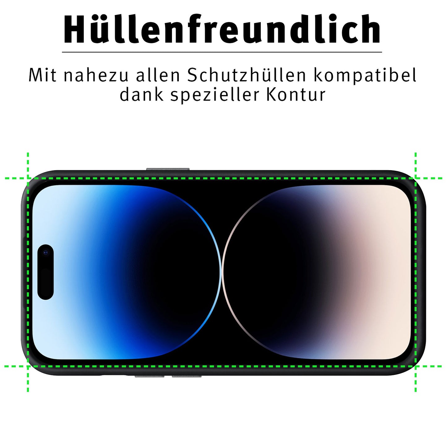 ArktisPRO iPhone 14 Pro FULL COVER Displayschutz GLAS - hüllenfreundlich - 3er Set