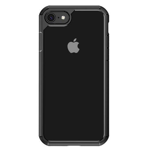 Das ArktisPRO SHOCKPROOF Case für iPhone SE (2022/2020) von ArktisPRO verfügt über eine stoßfeste Hülle mit TPU-Silikon-Rahmen, die das Apple-Logo und die Rückkamera in der oberen linken Ecke zeigt.